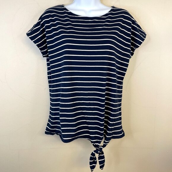 Lauren Ralph Lauren Tops - Lauren Ralph Lauren Top Womens Medium Coastal Stripe Tie Front Nautical Capsule